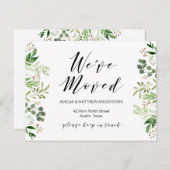 Nieuw thuisadres, Greenery, Moving Announge Briefkaart (Voorkant / Achterkant)