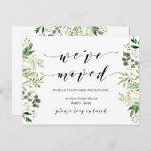 Nieuw thuisadres, Greenery, Moving Announge Briefkaart (Voorkant / Achterkant)