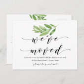 Nieuw thuisadres, Greenery, Moving Announge Briefkaart (Voorkant / Achterkant)