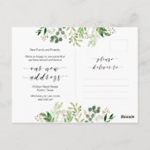 Nieuw thuisadres, Greenery, Moving Announge Briefkaart (Achterkant)