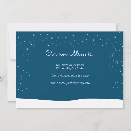Nieuw thuisadres Kerst Winter We zijn verhuisd Feestdagenkaart (Achterkant)