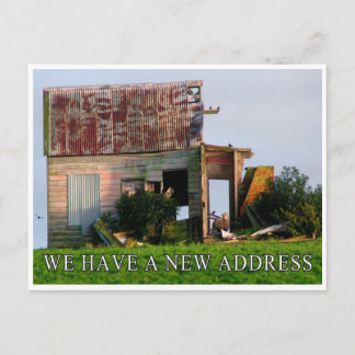 Nieuw thuisBriefkaart - Nieuw adres, bewegend huis Aankondigingskaart