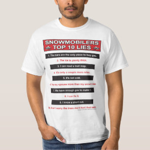 Nieuw-top-10-leugens-groot-rood T-shirt