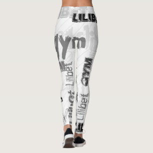 NIEUW! Trendy genaamd WordCloud GYM Bunny Leggings