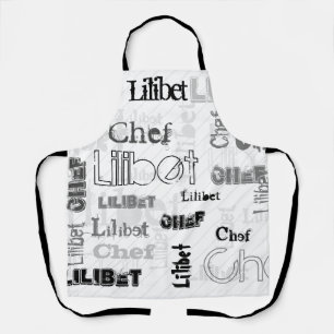 NIEUW! Trendy Named CHEF Wordcloud Urban Chic Schort
