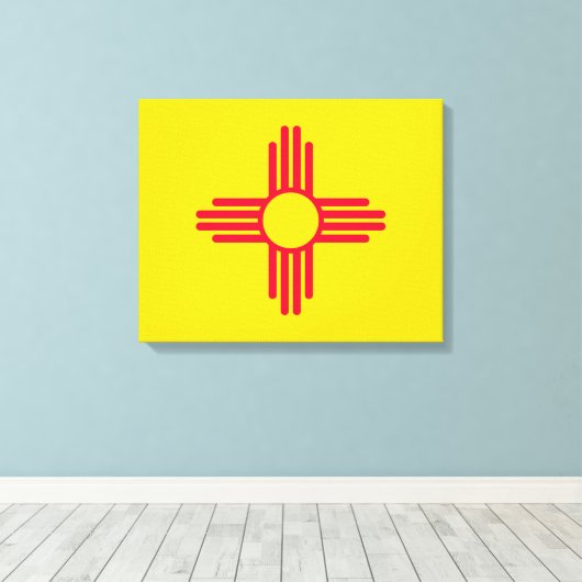 Nieuw vlaggenontwerp voor Mexico-staat Canvas Afdruk (Insitu (Houten vloer))