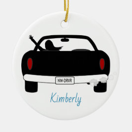 Nieuw Vrouw blauw aangepast Keramisch Ornament