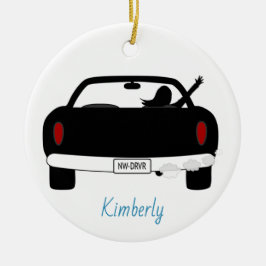 Nieuw Vrouw voor het stuur met de rechterhand Keramisch Ornament