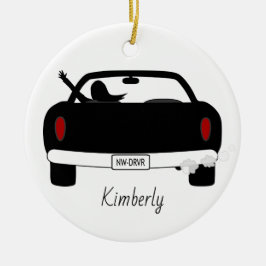 Nieuw Vrouw voor stuurprogramma aangepast Keramisch Ornament