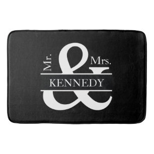 Nieuw Weds Custom Monogram Zwart Wit Badmat