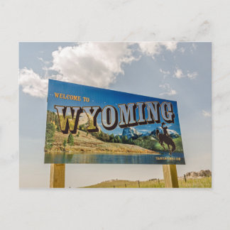 Nieuw Welkom bij Wyoming Sign - Overheidsgrenzen Briefkaart