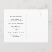 NIEUW WIEG Eenvoudige Baby Moderne minimale verpla Aankondigingskaart (Achterkant)