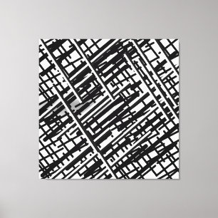 Nieuw willekeurig ontwerp van zwarte lijnen, lijne canvas afdruk