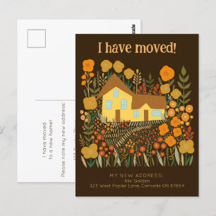 Nieuw woonadres Ik heb verhuisd boerderij bloemen Briefkaart