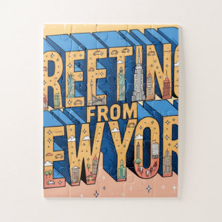 Nieuw-York grote letter ansichtkaart poster Legpuzzel