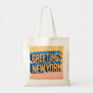 Nieuw-York grote letter ansichtkaart poster Tote Bag