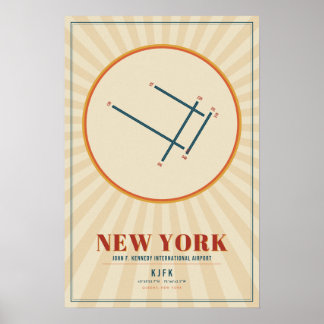 Nieuw York JFK Luchthaven Startbaan Poster | Retro
