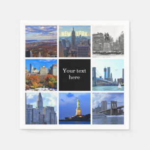 Nieuw-York Stad Silhouet 8 Beeld Foto Collage Servetten