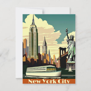 Nieuw-York Stad Silhouette Ansichtkaart Briefkaart