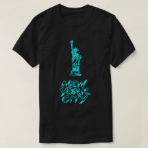 Nieuw-York Stad Standbeeld van Liberty Neon Cyaan