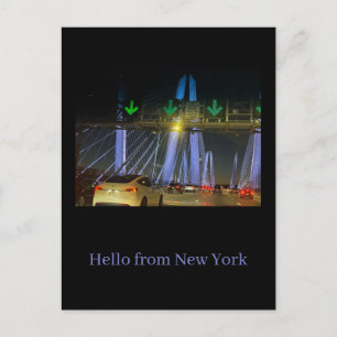 Nieuw-York Verlichte Brug Ansichtkaart Briefkaart