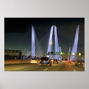 Nieuw-Yorkse Brugposter met Verlichting Poster