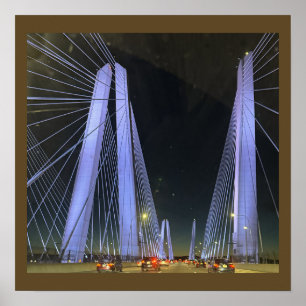 Nieuw-Yorkse Verlichte Brug Poster