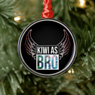 NIEUW ZEALAND KIWI ALS BRO SIMPELE PAUA METALEN ORNAMENT
