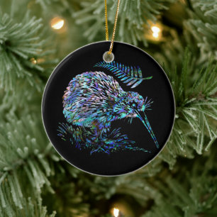 NIEUW ZEALAND KIWI PAUA CHRISTMAS ORNAMENT