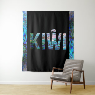 NIEUW ZEALAND KIWI PAUA TAPESTRY WANDKLEED