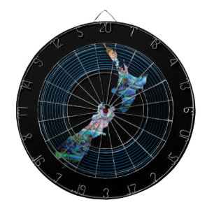 NIEUW ZEALAND MAP PAUA DARTBOARD DARTBORD
