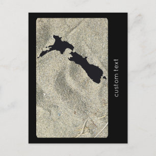 NIEUW ZEALAND SAND BEACH BLACK AOTEAROA KIWI CUSTO BRIEFKAART