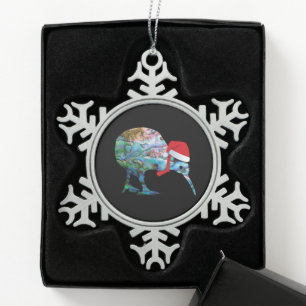NIEUW ZEALAND XMAS KIWI SIMPLE PAUA TIN SNEEUWVLOK ORNAMENT