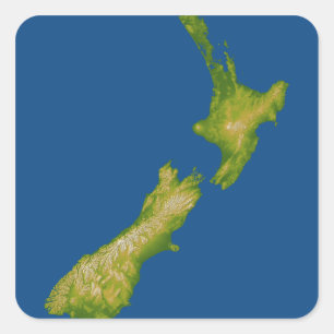 Nieuw-Zeeland 2 Vierkante Sticker