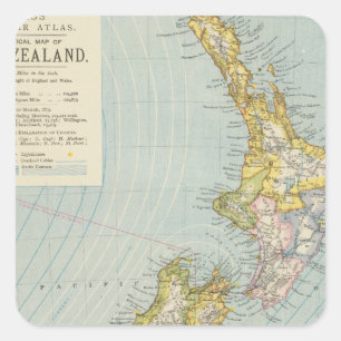 Nieuw-Zeeland 4 Vierkante Sticker