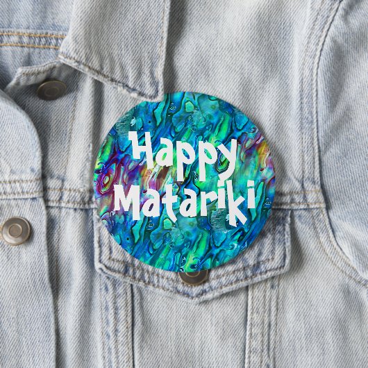 Nieuw-Zeeland Abalone Paua Shell Pattern 1 Button (In situ)