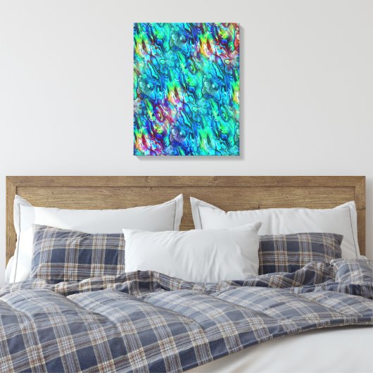 Nieuw-Zeeland Abalone Paua Shell Pattern 1 Canvas Afdruk (Insitu (Slaapkamer))