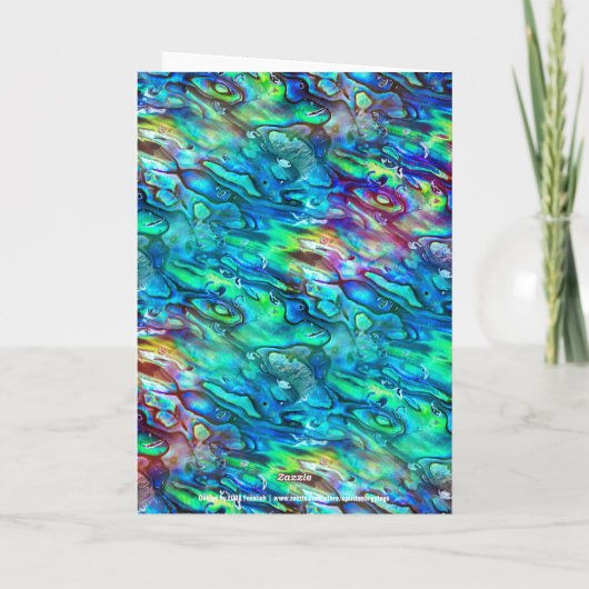 Nieuw-Zeeland Abalone Paua Shell Pattern 1 Kaart (Achterkant)