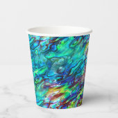 Nieuw-Zeeland Abalone Paua Shell Pattern 1 Papieren Bekers (Achterkant)