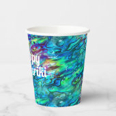 Nieuw-Zeeland Abalone Paua Shell Pattern 1 Papieren Bekers (Links)