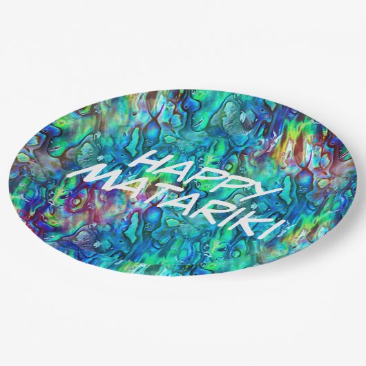 Nieuw-Zeeland Abalone Paua Shell Pattern 1 Papieren Bordje (Gekanteld)