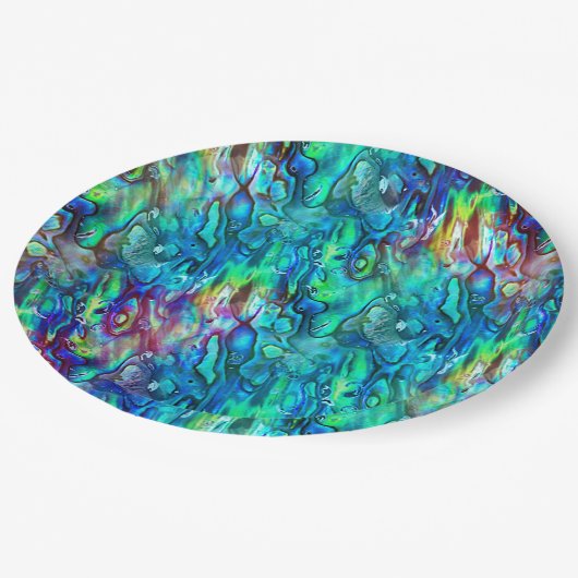 Nieuw-Zeeland Abalone Paua Shell Pattern 1 Papieren Bordje (Gekanteld)