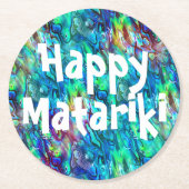 Nieuw-Zeeland Abalone Paua Shell Pattern 1 Ronde Kartonnen Onderzetter (Voorkant)