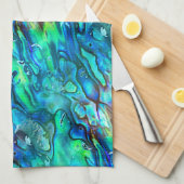 Nieuw-Zeeland Abalone Paua Shell Pattern 1 Theedoek (Quarter Fold)