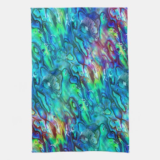 Nieuw-Zeeland Abalone Paua Shell Pattern 1 Theedoek (Verticaal)
