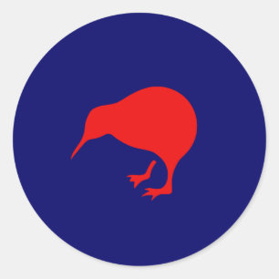 nieuw - zeeland afgerdel kiwi slecht zichtbaar ronde sticker