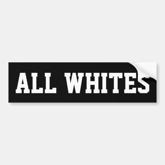 Nieuw-Zeeland "ALL WHITES" Bumpersticker (Voorkant)