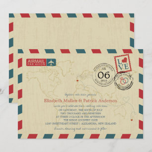 Nieuw-Zeeland / Antiek luchtpost van het VK   Wedd Kaart