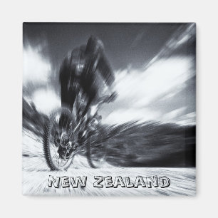Nieuw-Zeeland, Cape Reinga BW (Fridge Magnet) Magneet