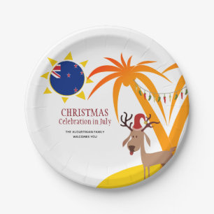 Nieuw-Zeeland CHRISTMAS IN JULI Papieren Bordje